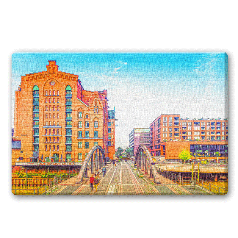 Das Maritime Museum in der Hamburger HafenCity und die Busanbrücke.