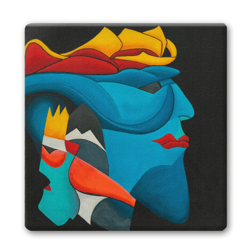 Ungerahmter Druck auf Leinwand im Format 50 x 50 cm.