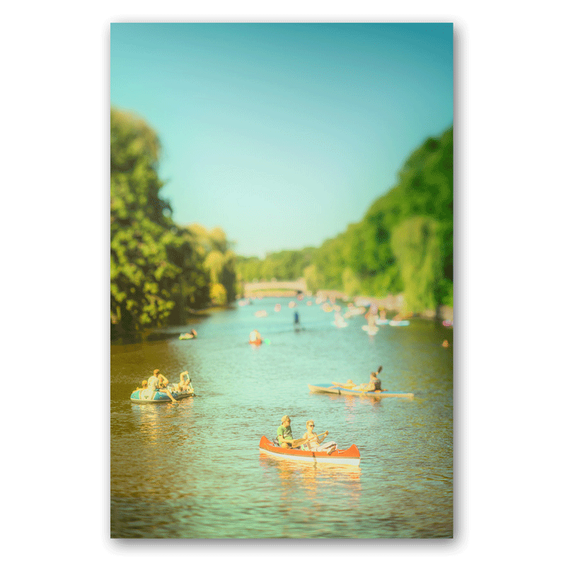 Fine Art Print: Mehrere Kanus auf den Alster-Kanälen im Sommer