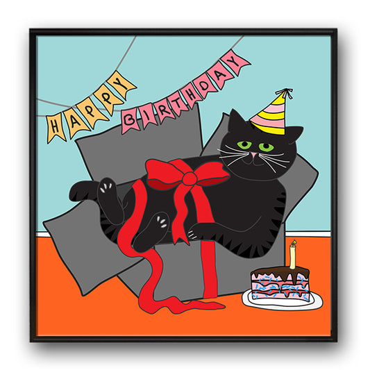 Happy Birthday: gerahmter Print