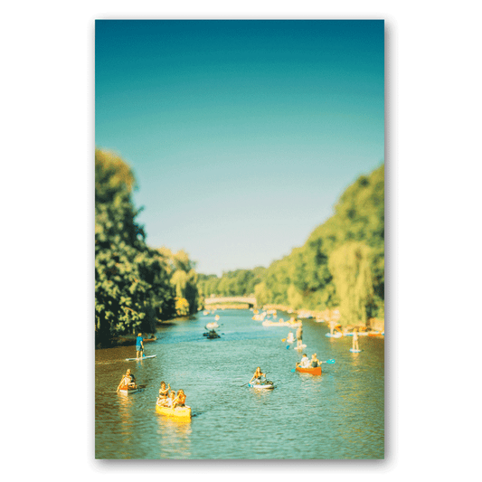 Fine Art Print: Kanus paddeln auf den Alster Kanälen in Hamburg