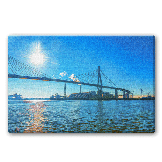 Köhlbrandbrücke bei Sonnenschein